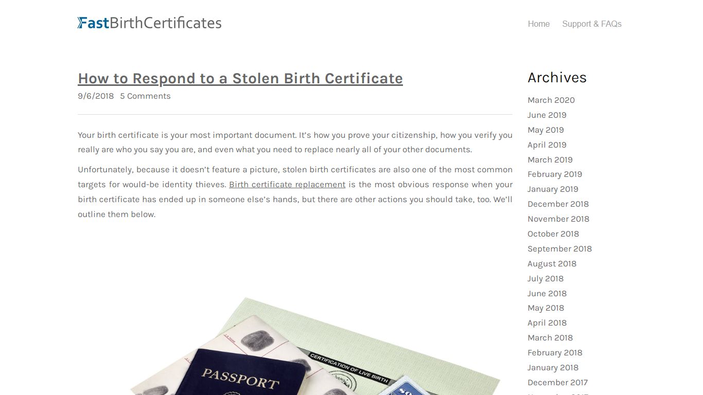 How to Respond to a Stolen Birth Certificate | Fastbirthcertificates.com